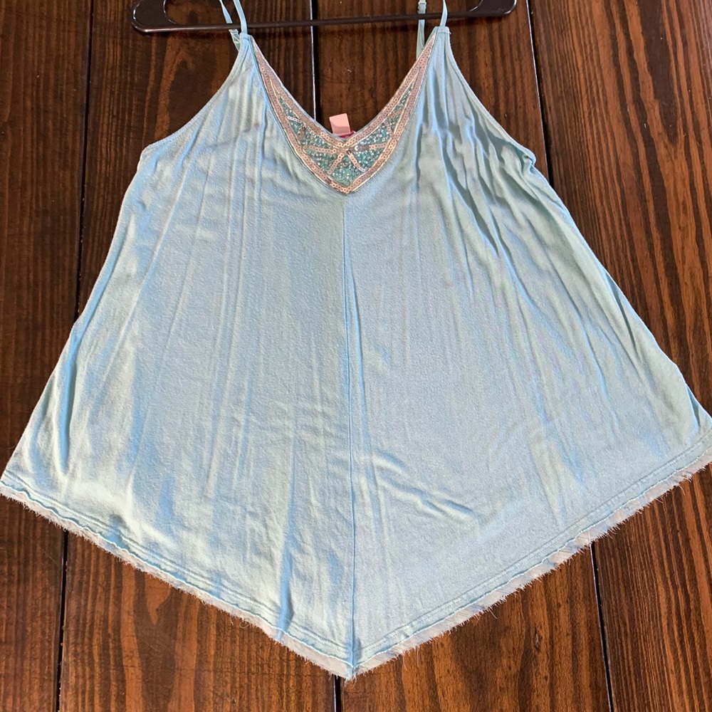 Blue flowy tank top